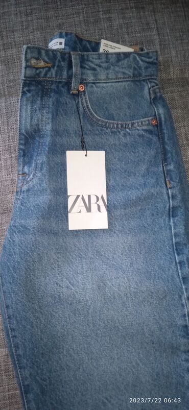 Farmerke: Zenske farmerice Zara original 36 bez ostecenja novo ravne nogavice
