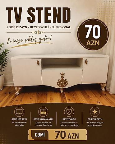 İşlənmiş, Düz TV altlığı, Polkalı lalafo.az -da İşlənmiş, Düz TV altlığı, Polkalı