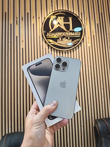 prodat iphone: IPhone 15 Pro Max, 256 GB, Natural Titanium, Simsiz şarj, Face ID, Sənədlərlə — 1