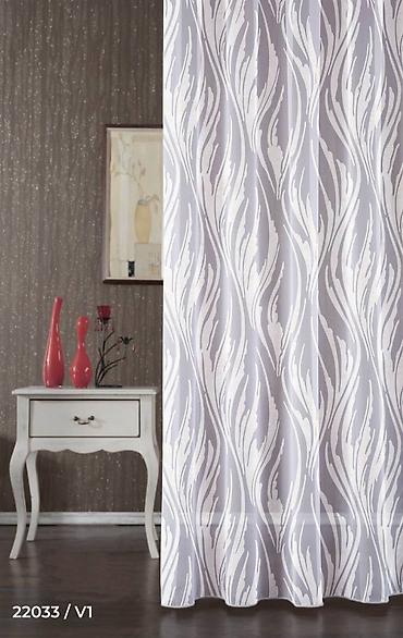 Тюли: Воздушная тюль с вышивкой «перья» - Полупрозрачная тюль в — 14