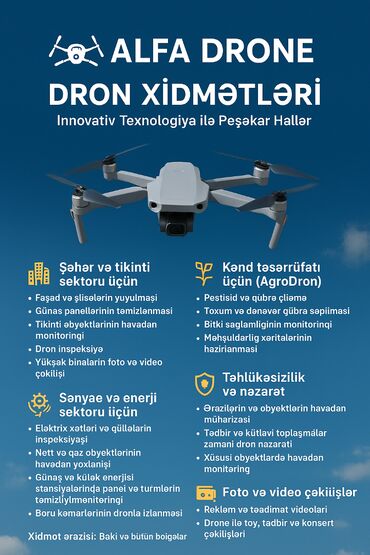 suse qapi: 🚁 Dron Xidmətləri – İnnovativ Texnologiya ilə Peşəkar Həllər Müasir