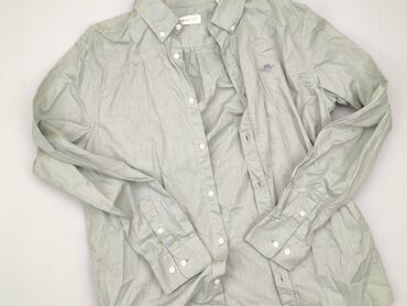 czarna koszula chłopięca 164: Shirt 14 years, condition - Perfect, pattern - Monochromatic, color - Green