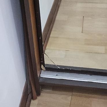 mr fix: İşlənmiş, 2 qapılı, Güzgülü, Qəhvəyi, Taxta, Kupe, Düz dolab — 4