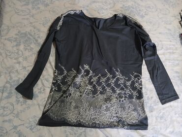 Zara, 2XL (EU 44), Cotton, Embroidery, color - Grey