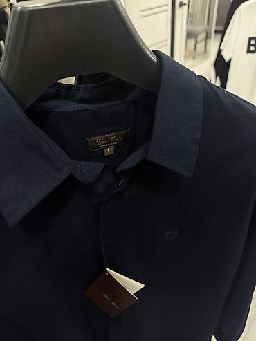 Рубашки: Мужская рубашка, M, XL, S, Loro Piana, Новый, цвет - Синий, Самовывоз — 2