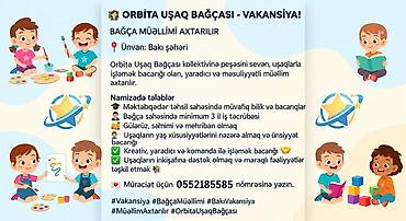 dayelik isi: Orbita Uşaq Bağçası – bağça müəllimi vakansiyası Ünvan: Bakı şəhəri — 1