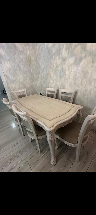 Qonaq otağı üçün, İşlənmiş, Dördbucaq masa, 6 stul lalafo.az -da Qonaq otağı üçün, İşlənmiş, Dördbucaq masa, 6 stul