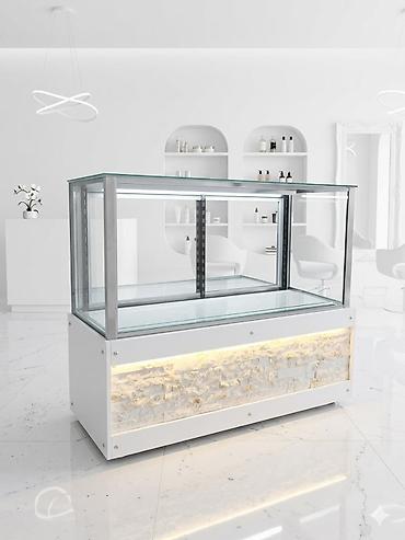 электроника: Şüşə vitrin – mağaza, butik, salon və resepsiyon zonaları üçün nümayiş — 1