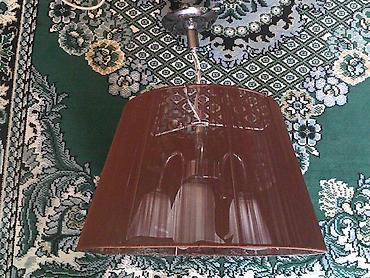 Люстры: Продаю красивую 3х рожковую люстру, б/у. Люстра- абажур в рабочем — 1