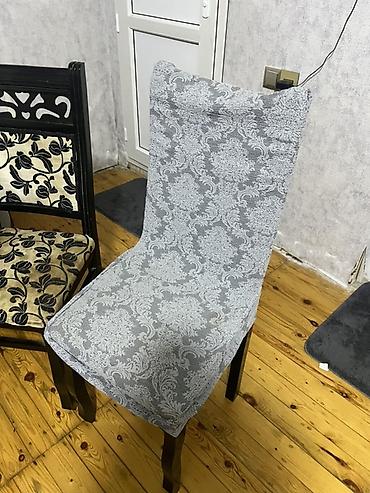 masa ortuyu: Qonaq otağı üçün açılıb-bağlanan yemək masası və 6 stul. stol acilib — 4