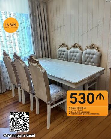 Dolablar: Qonaq otağı üçün, Açılmayan, Dördbucaq masa, 6 stul