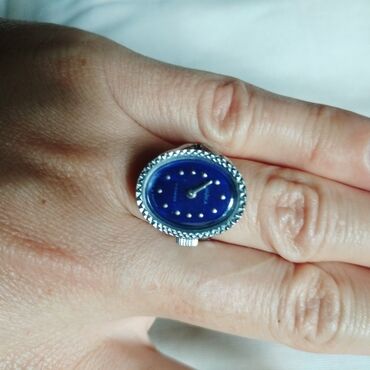 помолвочное кольцо: Часы-перстень (часы-кольцо) Чайка, механические 17 камней, овальный
