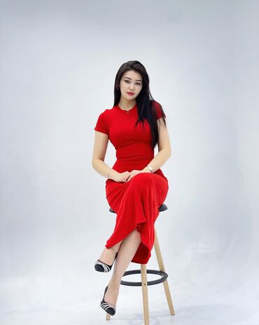 платье красное: Вечернее платье, Классическое, Длинная модель, Хлопок, Без рукавов, S (EU 36), M (EU 38), L (EU 40)