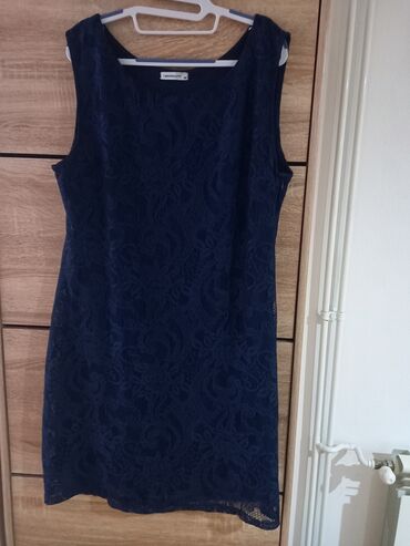 haljine od čipke: 4XL (EU 48), bоја - Tamnoplava, Drugi stil, Kratkih rukava