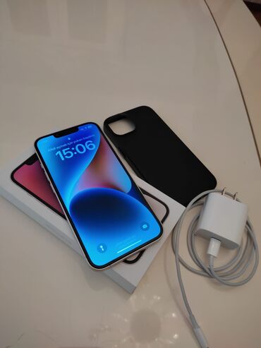 iphone almaq: IPhone 14, 128 GB, Ağ, Zəmanət, Barmaq izi, Face ID