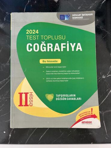 Testlər: Coğrafiya Testlər 11-ci sinif, DİM, 2-ci hissə, 2024 il lalafo.az -da Testlər: Coğrafiya Testlər 11-ci sinif, DİM, 2-ci hissə, 2024 il