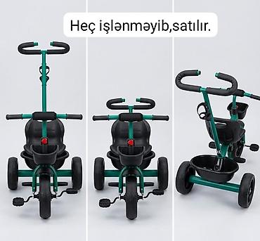 velosiped a: Uşaq üçtəkərli velosipedi - Rəng: yaşıl-qara - Sürmə və valideyn — 1