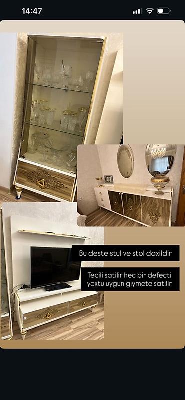 Qonaq otağı dəsti – klassik üslub Dəst tərkibi: - Vitrin şkaf: şüşə lalafo.az -da Qonaq otağı dəsti – klassik üslub Dəst tərkibi: - Vitrin şkaf: şüşə