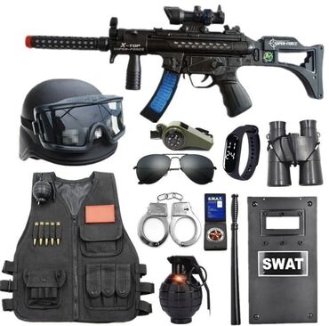 машина детская с пультом: Акция! В комплекте 3 автомата! Игровой набор «SWAT / Спецназ» для