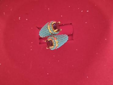 Bijuteriya dəstləri: Bijuteriya dəsti – müxtəlif aksesuarlar - Turkuaz rəngli baş bəzəyi — 17