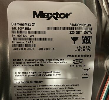 maxtor 160 gb: Жёсткий диск 320 Гб Рабочий, в идеальном состоянии Жёсткий диск