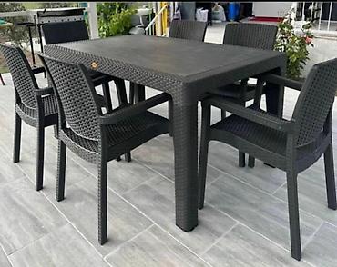 Bağ, çöl masa və oturacaq dəstləri: Yeni, Dördbucaq masa, 4 stul, Açılan, Stullar ilə, Plastik, Türkiyə — 4