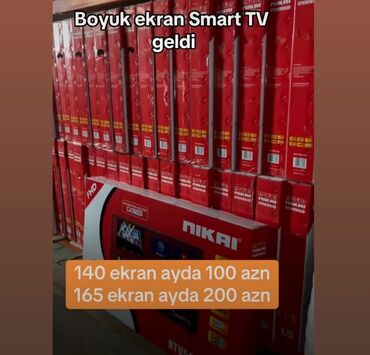 televizor altdiqi: Yeni Televizor Nikai 55" 4K (3840x2160), Ödənişli çatdırılma