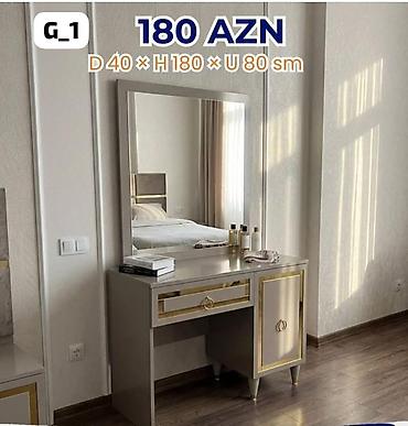 guzgulu stol: Güzgülü makiyaj masası – 2 model Model G_1 (qara-qızılı): - Ölçülər — 1