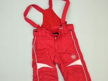 czerwone spodnie w kratę: Kid's jumpsuit 3-4 years, Synthetic fabric, condition - Good