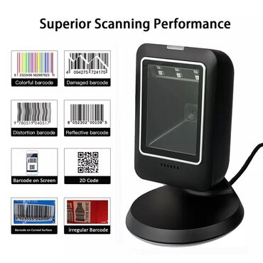 Торговые принтеры и сканеры: Сканер для штрих кодов (баркодов), 2D, QR кодов. Проводной. Очень
