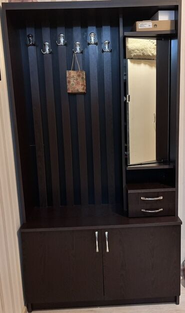Ev üçün digər mebel: İşlənmiş, Açılan, 2 qapılı Düz dolab, Dəhliz dolabı