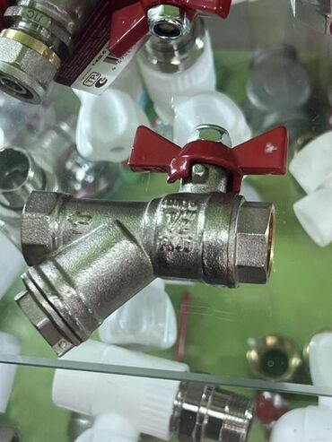 газовая ключ: Шар түрүндөгү кран, Материалы: Латунь