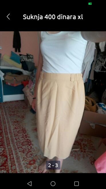 Women's Clothing: XL (EU 42), Midi, color - Beige