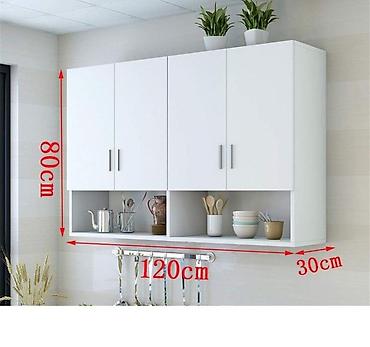 silver kitchen: Настенный кухонный шкаф со встроенной открытой полкой - Габариты — 2