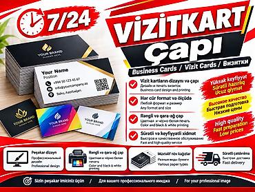 VİZİTKART ÇAPI 7/24 — SÜRƏTLİ VƏ KEYFİYYƏTLİ XİDMƏT! Vizitkartların