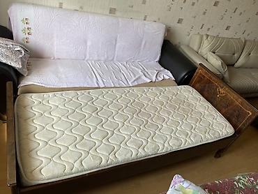 Çarpayılar: Tək nəfərlik taxta çarpayı və ortopetik döşək dəsti - Ölçü: 97×198 sm — 3