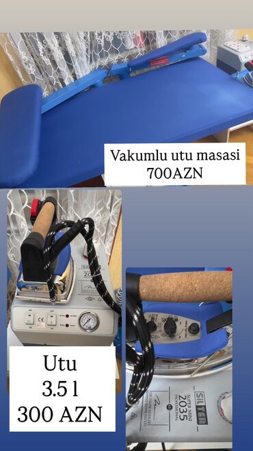 Digər biznes avadanlığı: Vakumlu utu stolu ve 3.5 l utu satilir, yenidir, demek olarki