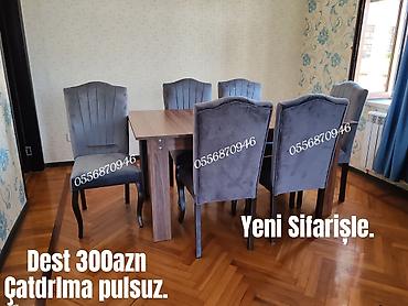 tek termolar: Qonaq otağı üçün, Yeni, Açılmayan, Dördbucaq masa, 6 stul — 10