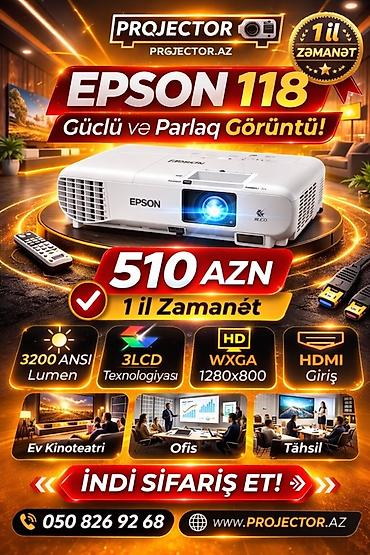 proyektor qiymetleri: İşlənmiş Portativ Proyektor Epson, Ödənişli çatdırılma — 2