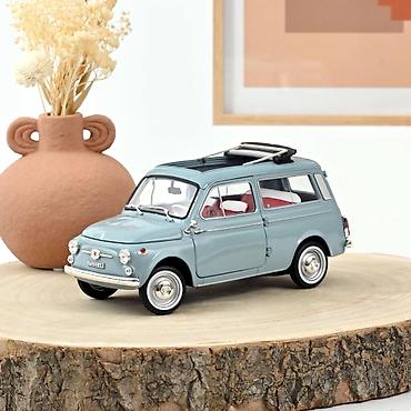 odece: 🚗 Fiat 500 Giardiniera 1964 – Cenere Blue – Die Cast Norev Norev Fiat — 1