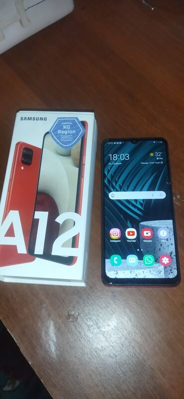 самсунг a32: Samsung Galaxy A12, Б/у, 32 ГБ, цвет - Красный, 2 SIM