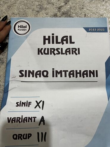 Kitablar, jurnallar, CD, DVD: Sınaq İmtahanları suallar və cavabları hər biri 1 manat