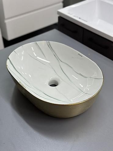 Раковины для ванной: Раковина для ванной, Круглая форма, Материал: Керамика, Размер: 45 x 35 см — 7
