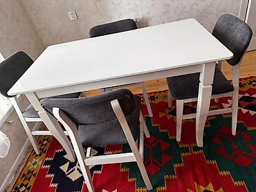 bakı tekstil fabriki: Mətbəx üçün, Yeni, Açılmayan, Dördbucaq masa, 4 stul — 3