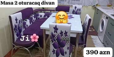 kuxnu mebeli: Künc divan və masa desti yeni