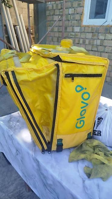 Сумкалар: Терморюкзак курьера Glovo (желтый) - Формат: жесткий короб-рюкзак для — 2