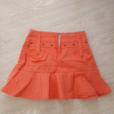 Suknje: Naranđasta mini suknja sa karnerom - Model: mini dužina sa širokim — 1