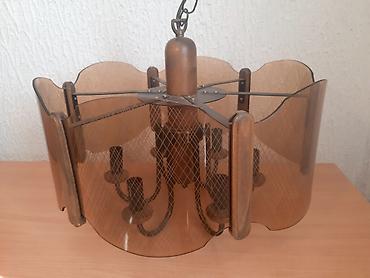 krevetac za bebe 3 u 1: Stari luster mesing, drvo, staklo, 50cm Sirina lustera je 50cm, sa — 7