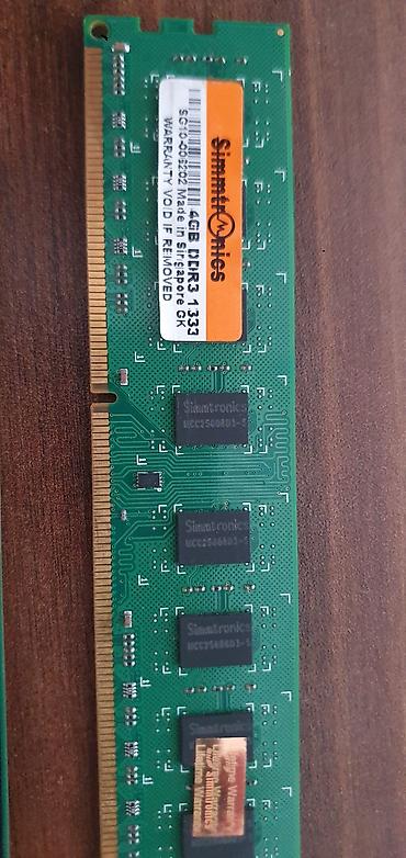 kontakt komputer: SimMtronics DDR3 RAM modul - Tutum: 4 GB - Nəsil: DDR3 - Sürət: 1333 — 1