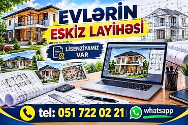 Услуги по строительству и ремонту: Evlərin eskiz layihələndirilməsi xidməti - Tam peşəkar memarlıq — 1